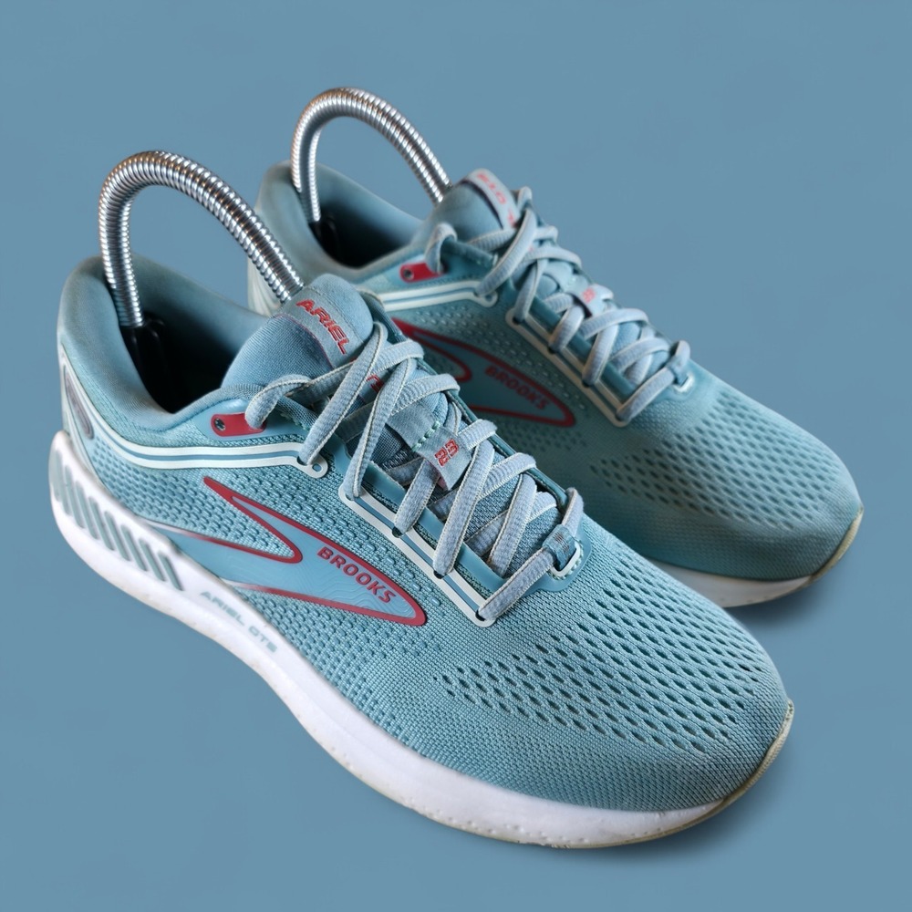 Brooks Ariel GTS 23 Womens Size 7 B Blue White Athletic Running Shoes Sneakers